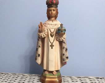 Infant of Prague Chalkware Statue