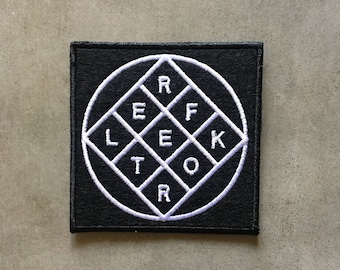 Arcade Fire 'Reflektor' Logo iron on embroidered patch (aprox. 3" x 3")