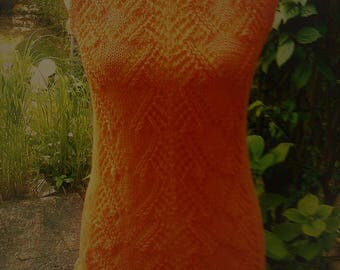 Knitted tunic, orange, Gr. 36-38 (S), US 10, UK 12