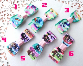 fiocco per capelli sailor moon my little pony molletta hairclip in stoffa con perline kawaii cute