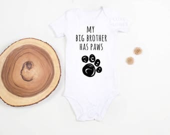 My Sibling Has Paws, Big Brother, Sibling Baby Onesie, Baby Shower Gift, Dog Baby Onesie, Baby Onesie, Sibling Shirts New Baby Gift, Big Bro