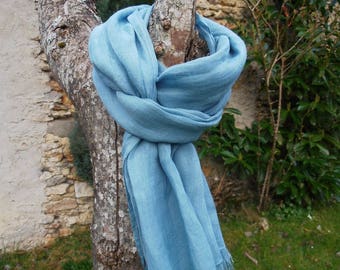 ÉCHARPE FOULARD CHEICH 100 % lin lavé et frangé