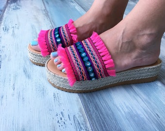 On sale 20% off, Bohemian sandals "Nerine", Greek leather sandals, Wedges, Flatforms