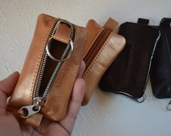 leather key holder leather key fob Gift for brother gift mens gift for him pocket wallet best friend gift Useful gift Leather gift keychain