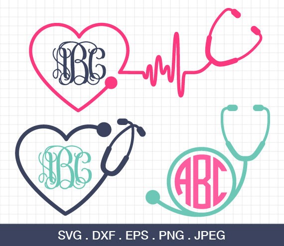 Download Nurse Svg Stethoscope Svg Stethoscope monogram frames Svg