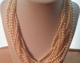 Mid-Century Multi Strand Faux Pearls