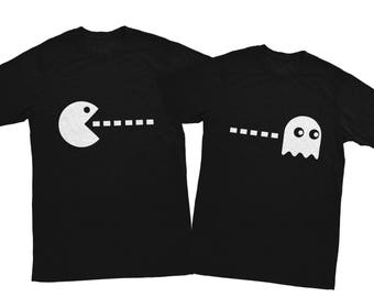 Pacman couple shirts, Husband and wife shirts, husband and wife shirts, Couple shirts, Couple matching shirts, couple outfit game shirts