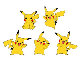 Pikachu svg pokemon svg 3-4 layers svg files for cricut svg files for silhouette vector cut file png dxf eps