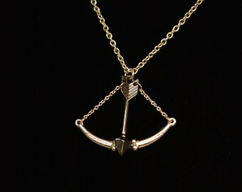 Cross bow and Arrow Necklace