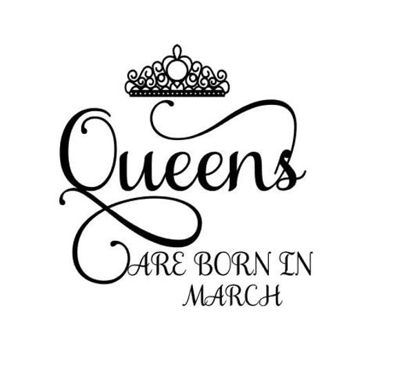 Queens are Born in March SVG/DXF Crown