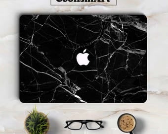 Black Marble Grain Macbook Skin Laptop Sticker for Apple Macbook Decal Air Retina Pro 11 12 13 15 inch Mac Notebook Full Cover Case Skin