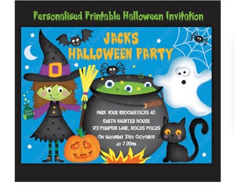 Halloween Invitations, Halloween Party Invitations, Personalised Halloween Invitation, Printable Halloween Invitation, Halloween Download,