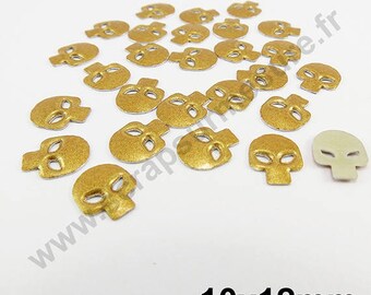 Fusible skull - gold Pearl - 10mm - x 25 PCs