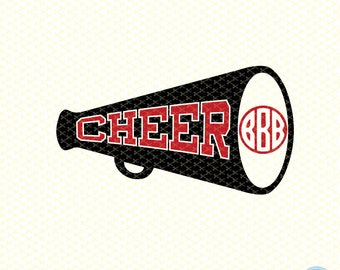 Cheer SVG, DXF, PNG, Eps, Pdf cutting files, Megaphone Svg, Cheerleader Svg, Cheer monogram svg, Cheerleading Frames for Cutting Machines