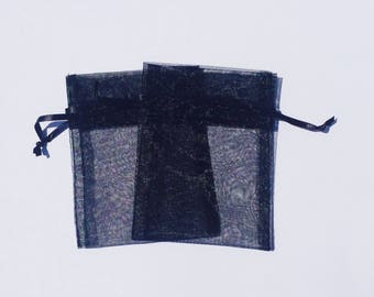 30 Black Organza Bags Drawstring, Halloween Favors, Organza Favor Bag, Jewelry Pouches, Sachet Bags, Party Gift Bags, Potpourri Bag - 3x4"