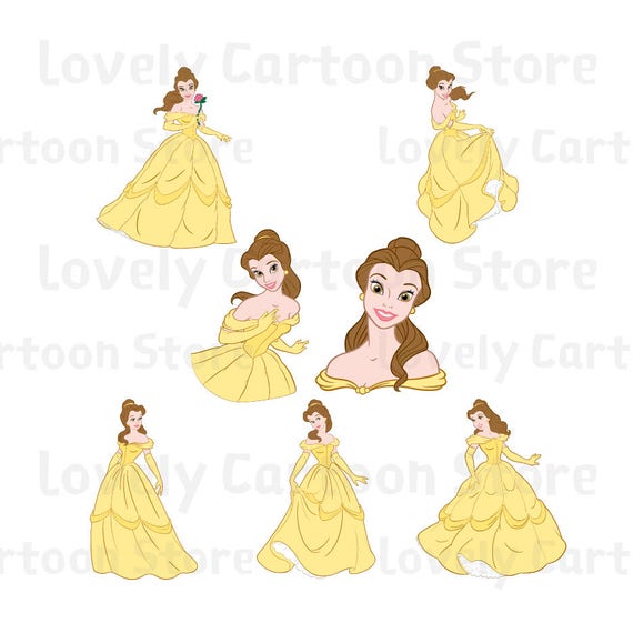 Belle Svg Eps Dxf and Png formats 7 Cliparts Disney