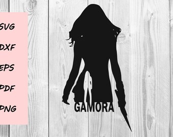 Guardians of the Galaxy Gamora Silhouette SVG cutting file, Printable, T-shirt Design, Scrapbooking Clipart