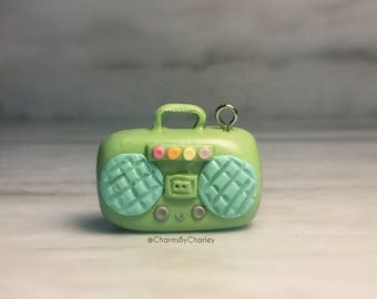 Kawaii Boombox Charm - kawaii charm - polymer clay charm - miniature