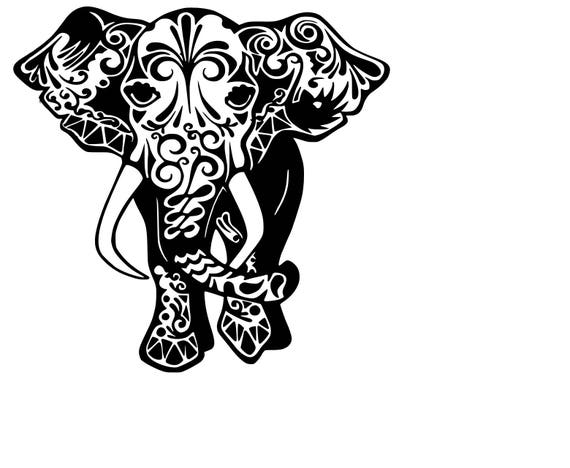 Download Mandala Elephant SVG Cutting File