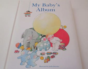 Vintage Baby Memory Book, Baby Book, Discovery Books, baby shower gift, baby keepsake book, baby scrapbook, child photo album, nursery decor