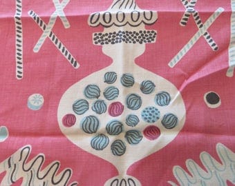 Vintage Tammis Keefe Pink & Aqua Candy Tea Towel