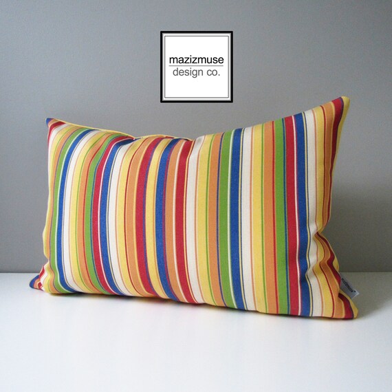Sale Colorful Striped Outdoor Pillow Cover Decorative
