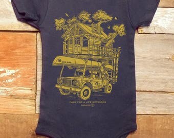 Treehouse Bodysuit - Navy American Apparel Baby One Piece - Available in 3-6MO, 6-12MO, 12-18MO