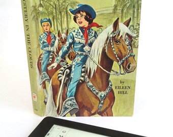 Cowgirl Kindle Case Made from Vintage YA Book, with Black Woven Lining, Fits Kindle Fire, Galaxy Tab, Nexus 7, Nook, More
