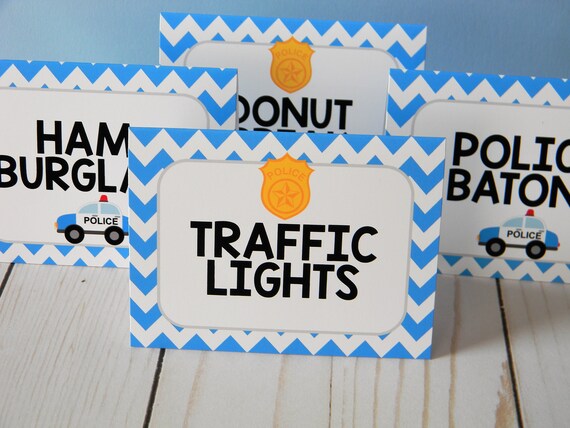 Police Food Labels Police Birthday Labels Police Party Food