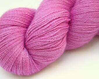 Kettle Dyed Lace Yarn, Baby Alpaca, Silk, and Cashmere Lace Weight, in "Hollyhock"