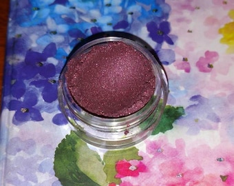 Heather's Nebula -satin warm cranberry mineral eye shadow 5 gram jar VEGAN