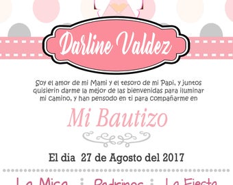 Tarjetas de Bautizo, Invitaciones de Bautismo Recuardos Personalizados que Imprimes en Casa
