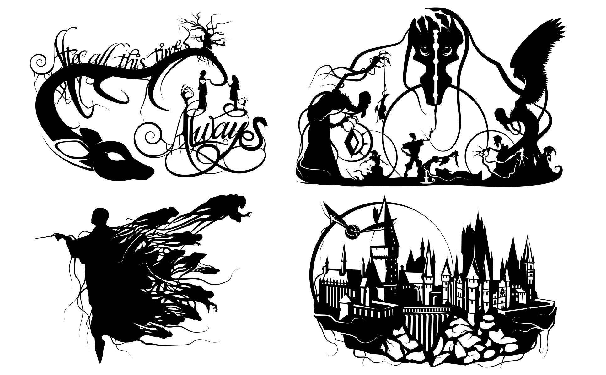 Download Prints of Will Pigg's Harry Potter Silhouette Paper cuts
