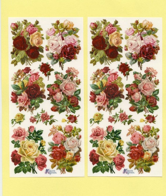 VICTORIAN ROSE STICKERS Rose Stickers Victorian Stickers