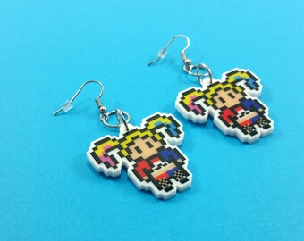 Harley Quinn Earrings - Comic Book Earrings - Harley Quinn Jewelry - Harley Quinn Cosplay - Harley Quinn Wedding - Nerdy Earrings