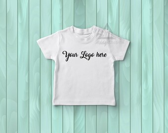 White Baby tshirt mockup, toddler tshirt, mockup baby clothing, mockup baby tee, White short sleeve baby tshirt, Blanck tshirt kids, display