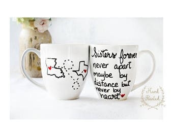 Sisters Mug- Sisters Gift - Sister Coffee Mug - Gifts for Sister -Hand Painted Mugs- Sister Birthday Gift - Sister Present