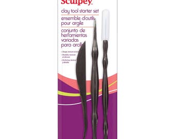 Polymer clay tool starter set of 3 double ended tools, each used for a wide range of projects and techniques