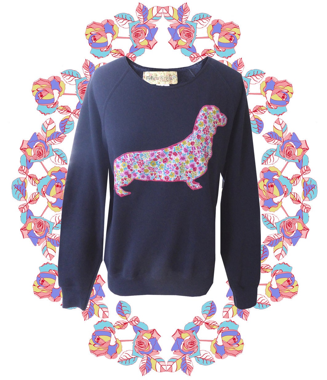 Adult's Dachshund jumper in navy