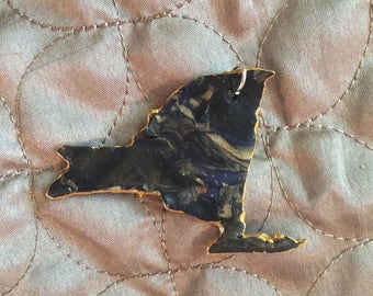 New York Marble Keychain *Black, Gold & Shimmer*
