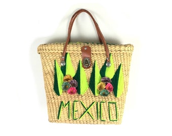 Straw purse, straw bag, Mexico bag, vacation bag, boho bag, boho purse, woven purse, vintage purses