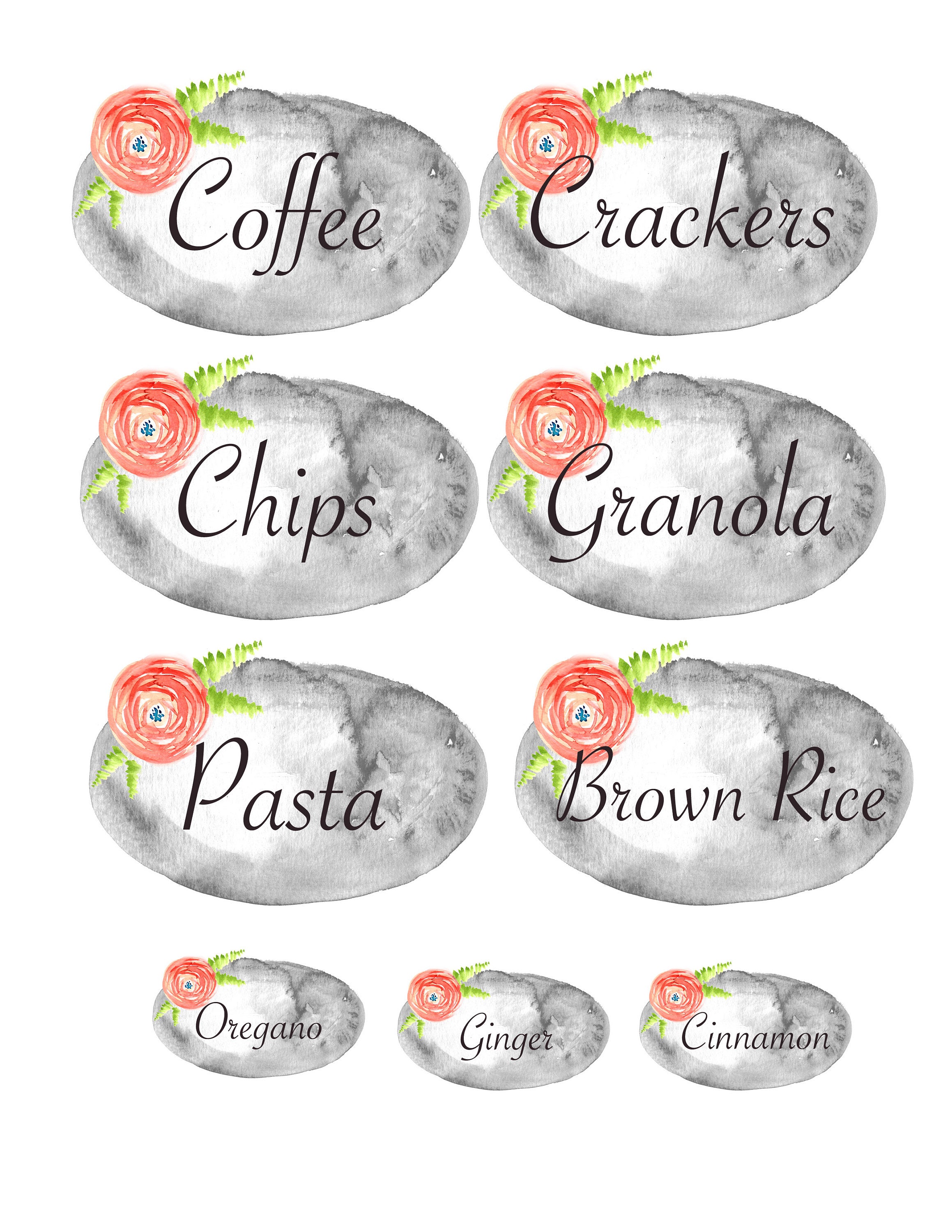 printable pantry labelswatercolor pantry labels retro pantry