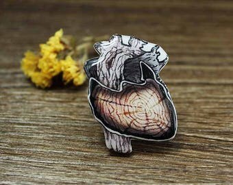 heart brooch nature jewelry long distance friendship gift friendship jewelry best friend gift best friend birthday gift boho jewelry gift
