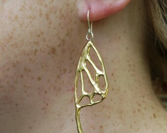 Moth Wing Earrings in Bronze