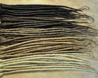Dreadlock Extensions x 10 dreads, Single Ended and Backcombed, 20inch/50cm Long, 10mm thick