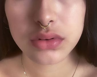 Brass Septum Ring - Septum Jewelry - Septum Piercing - 186G Septum Ring - Tribal Septum Ring - Indian Septum Ring - Septum Clicker (G47)