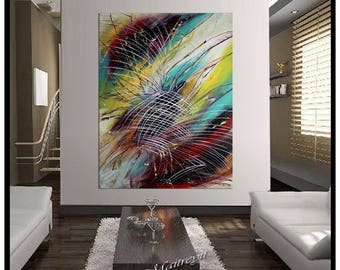 Large Wall Art Abstract Painting on canvas, Luxury Style Oil painting By Largeartwork