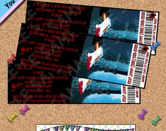 friday the 13th ticket birthday invitations invites invite evite halloween party camp crystal lake horror movies - Evite Halloween Party friday the 13th ticket birthday invitations invites invite evite halloween party camp crystal lake horror movies - Evite Halloween Party