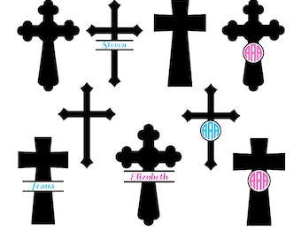 Cross svg silhouette, Christian Cross SVG Cut Files, cross monogram svg, Christian Svg, Monogram Frames, Cricut files, svg, dxf, eps, png.