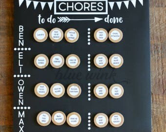Kid's Chore Chart, Personalized Chore Chart, Chalkboard Chore Chart, Family Chore Board, Task Chart, Daily Routine, Magnetic Chore Chart